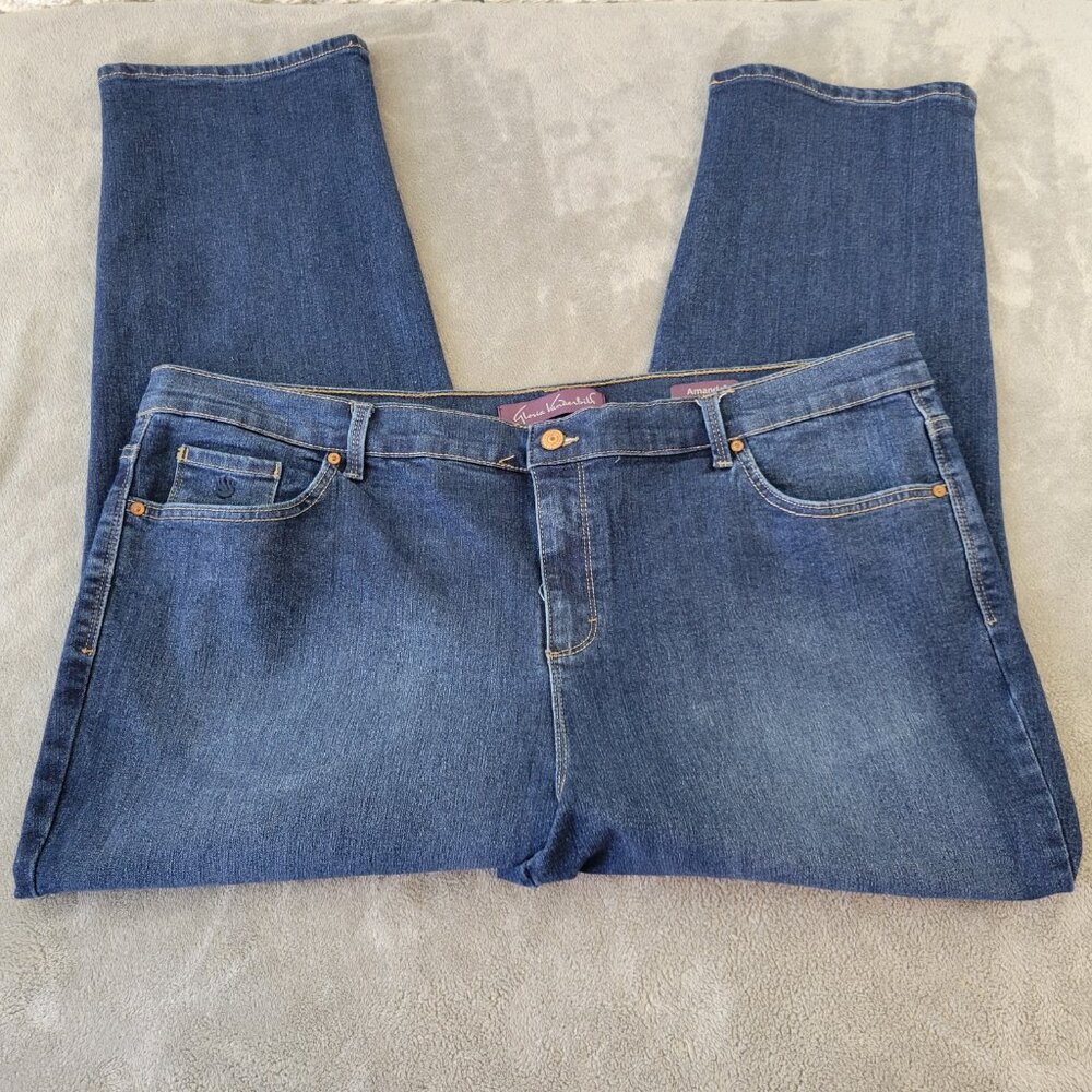 Gloria Vanderbilt Amanda 22W Dark Wash Jeans Straight Leg Stretch Denim SL90E